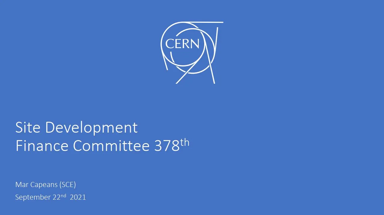 Technical Galleries Consolidation project presented at CERN Finance Committee
